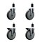 Service Caster 6'' Thermoplastic Rubber Wheel Swivel 1-1/2'' Expanding Stem Caster Set 2 Brakes, 4PK SCC-EX20S614-TPRB-2-PLB-2-112 - alternate 1